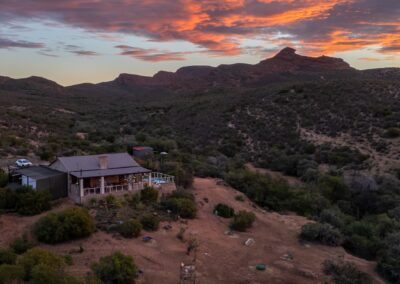 Sunset behind the Swartberg Mountains