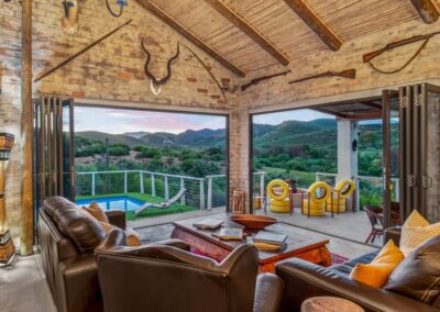 Main lodge interior overlooking the vast Karoo plains